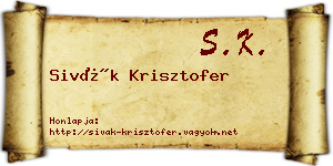 Sivák Krisztofer névjegykártya