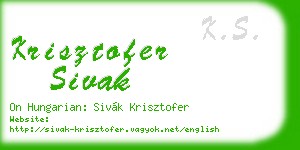 krisztofer sivak business card