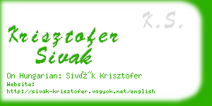 krisztofer sivak business card